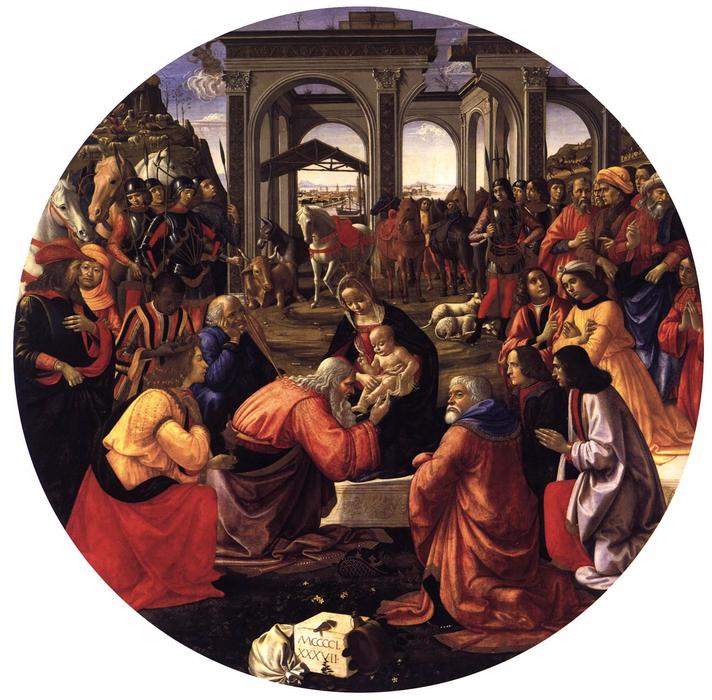 WikiOO.org - 백과 사전 - 회화, 삽화 Domenico Ghirlandaio - Adoration of the Magi