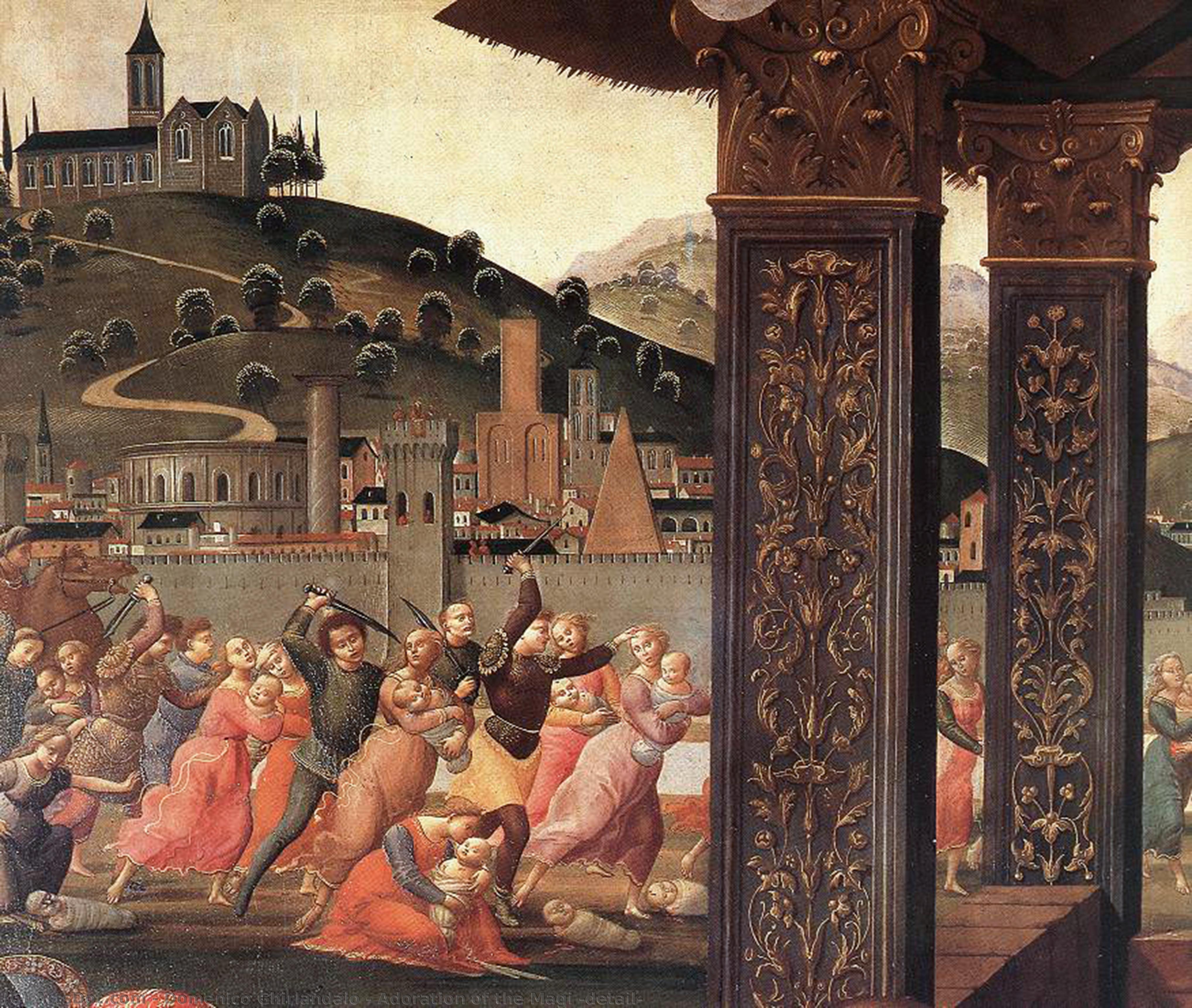 WikiOO.org - Enciklopedija likovnih umjetnosti - Slikarstvo, umjetnička djela Domenico Ghirlandaio - Adoration of the Magi (detail)