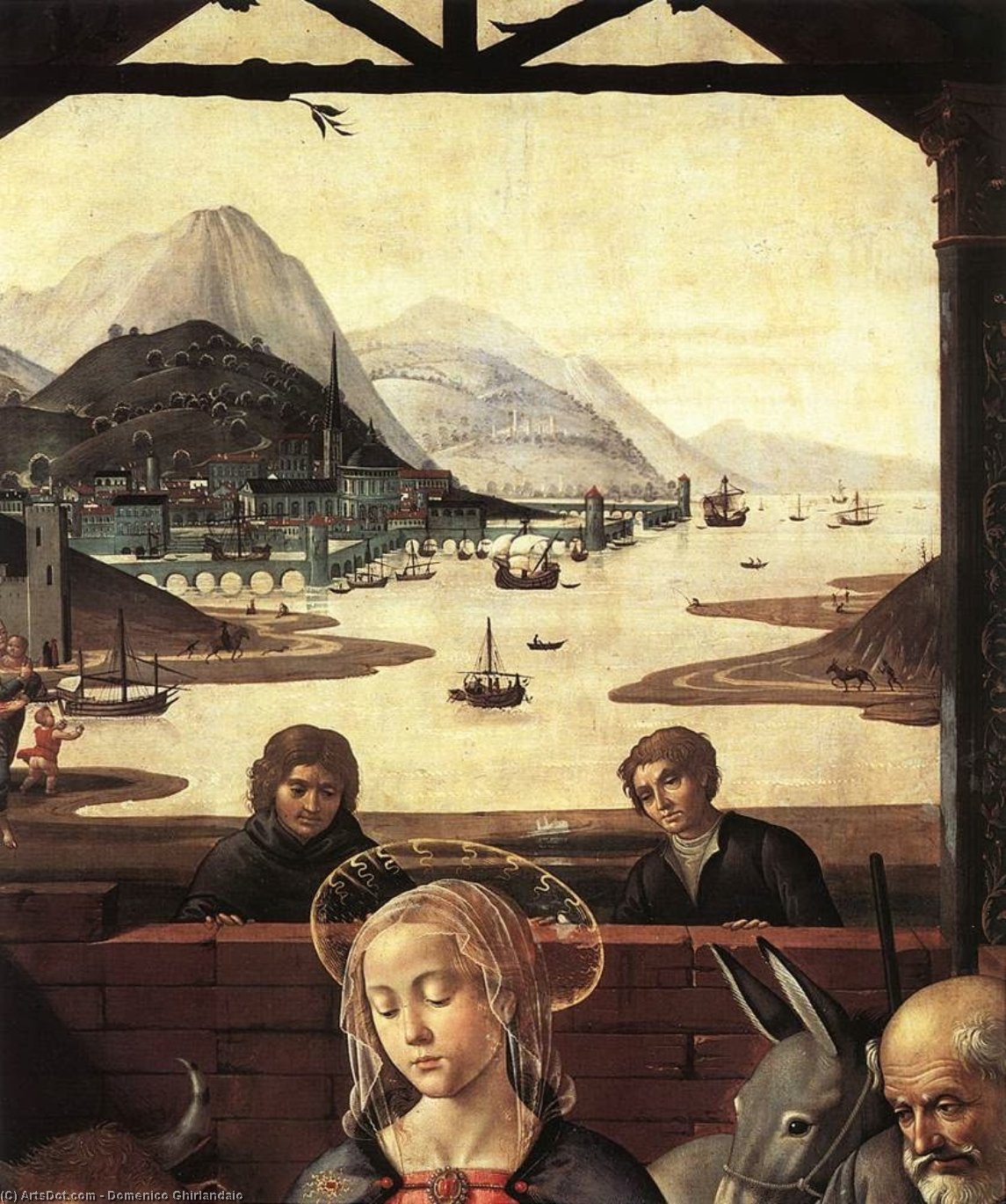 WikiOO.org - 백과 사전 - 회화, 삽화 Domenico Ghirlandaio - Adoration of the Magi (detail)