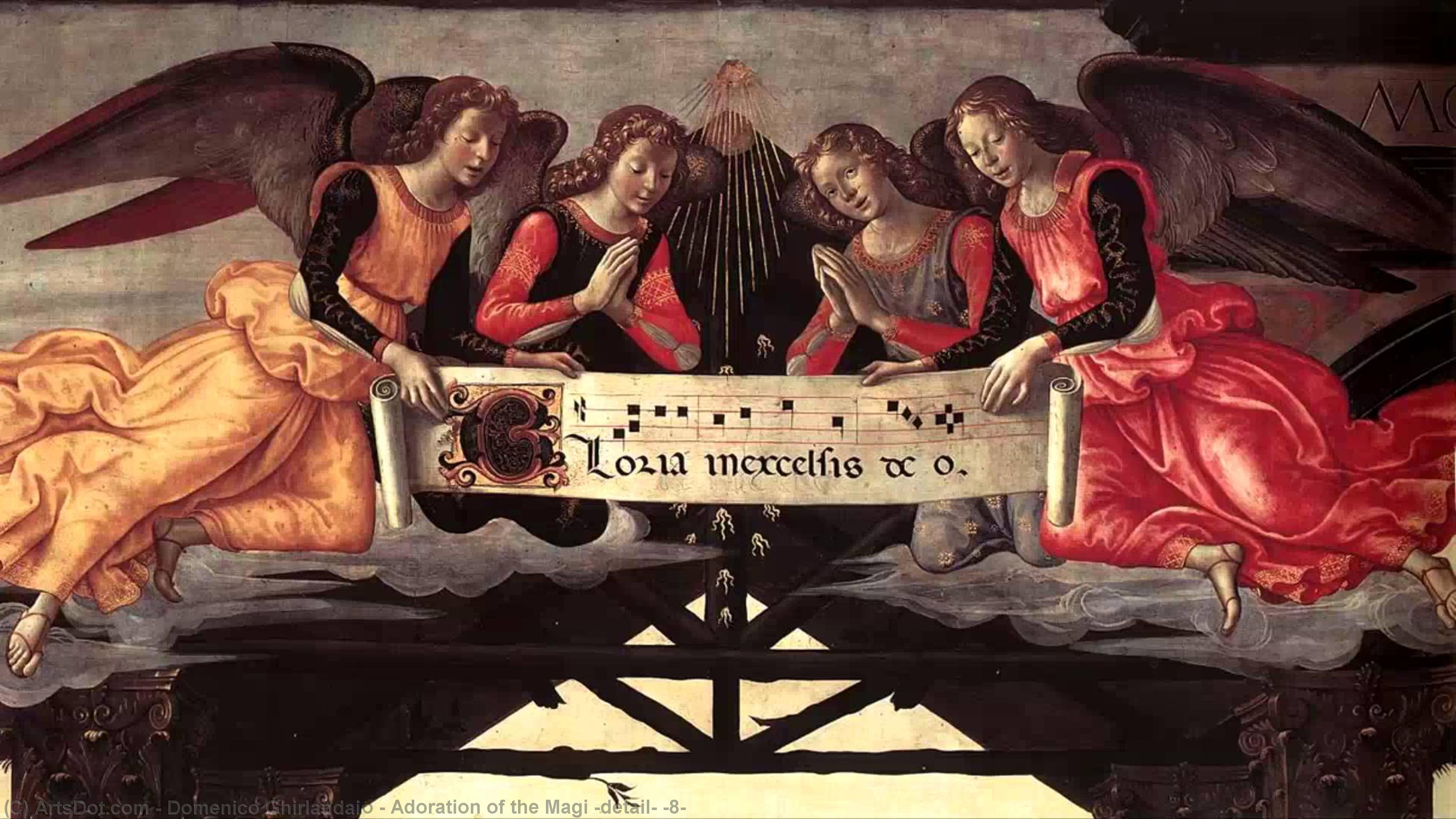 Wikioo.org – L'Enciclopedia delle Belle Arti - Pittura, Opere di Domenico Ghirlandaio - Adorazione dei Magi particolare  8