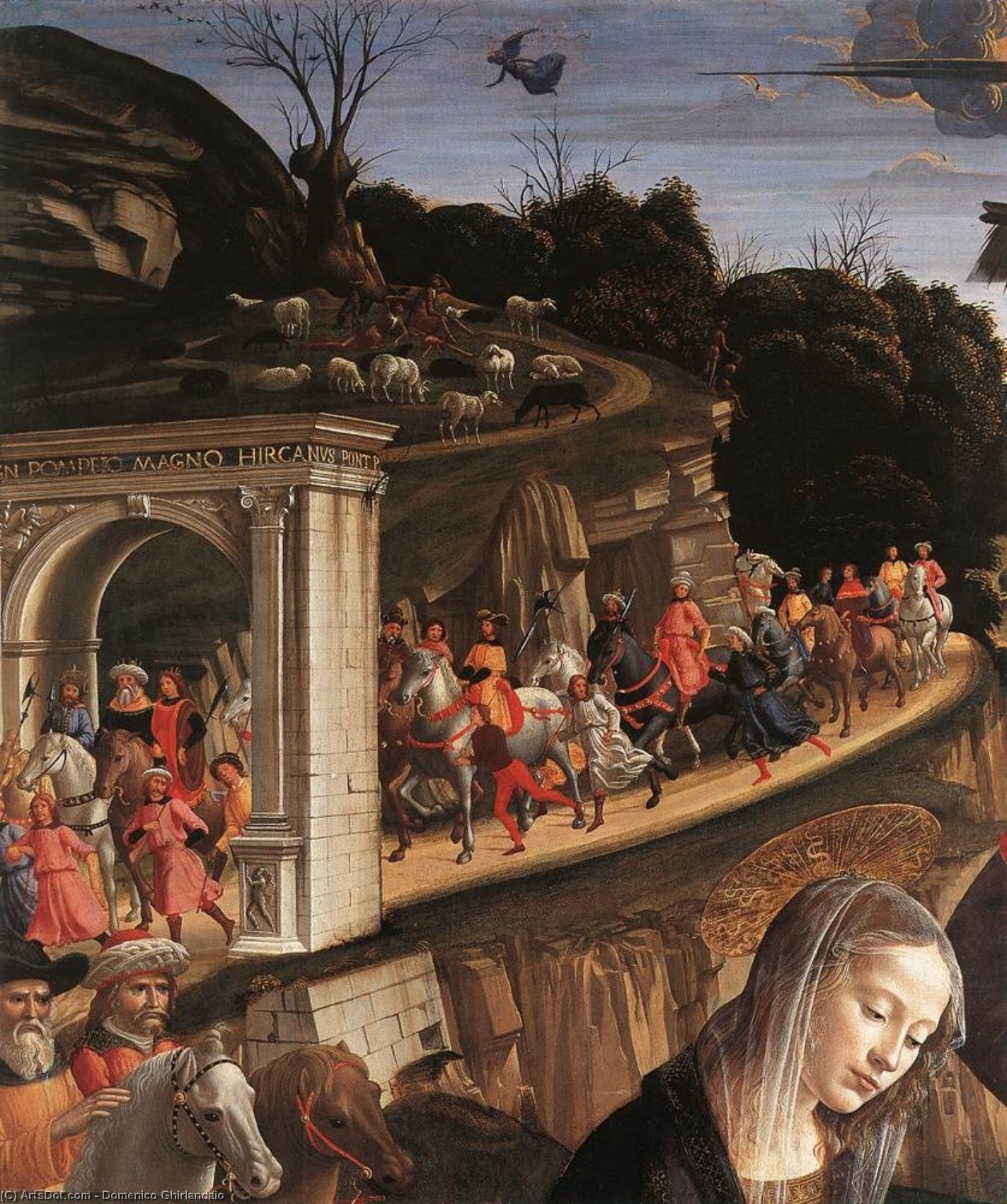WikiOO.org - Encyclopedia of Fine Arts - Lukisan, Artwork Domenico Ghirlandaio - Adoration of the Shepherds (detail)