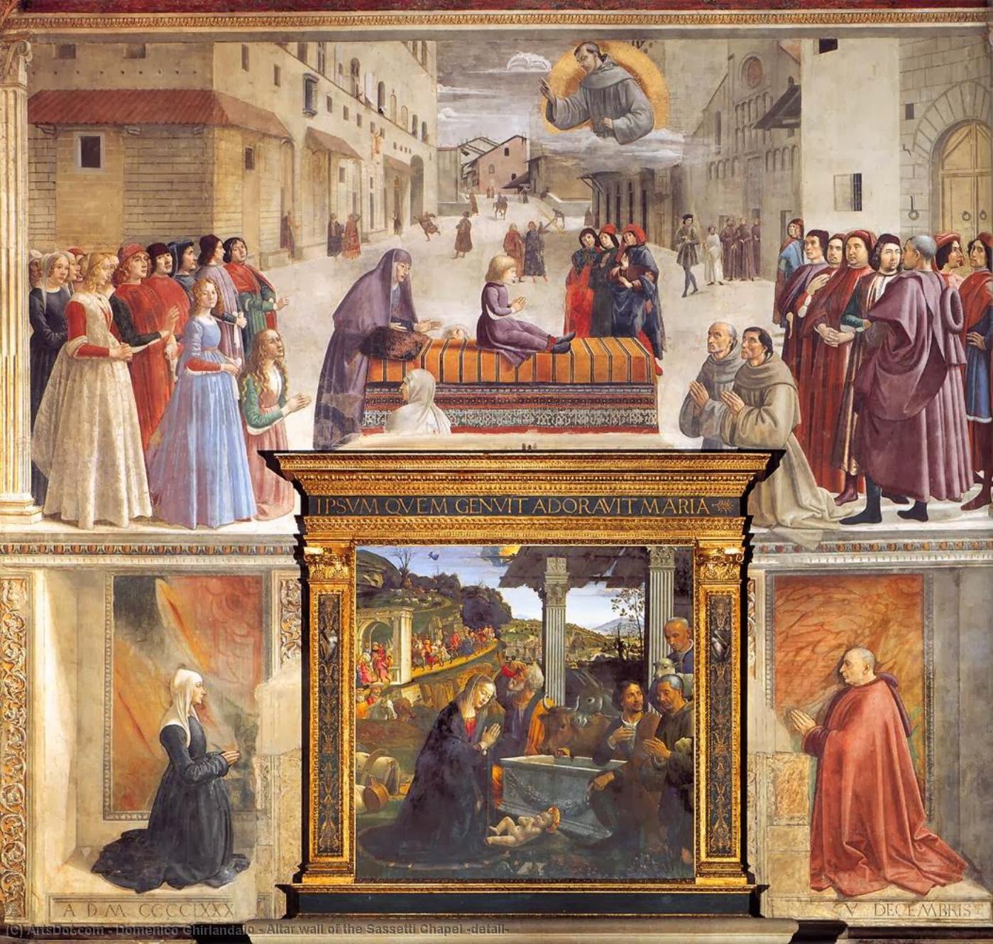 Wikioo.org - The Encyclopedia of Fine Arts - Painting, Artwork by Domenico Ghirlandaio - Altar wall of the Sassetti Chapel (detail)