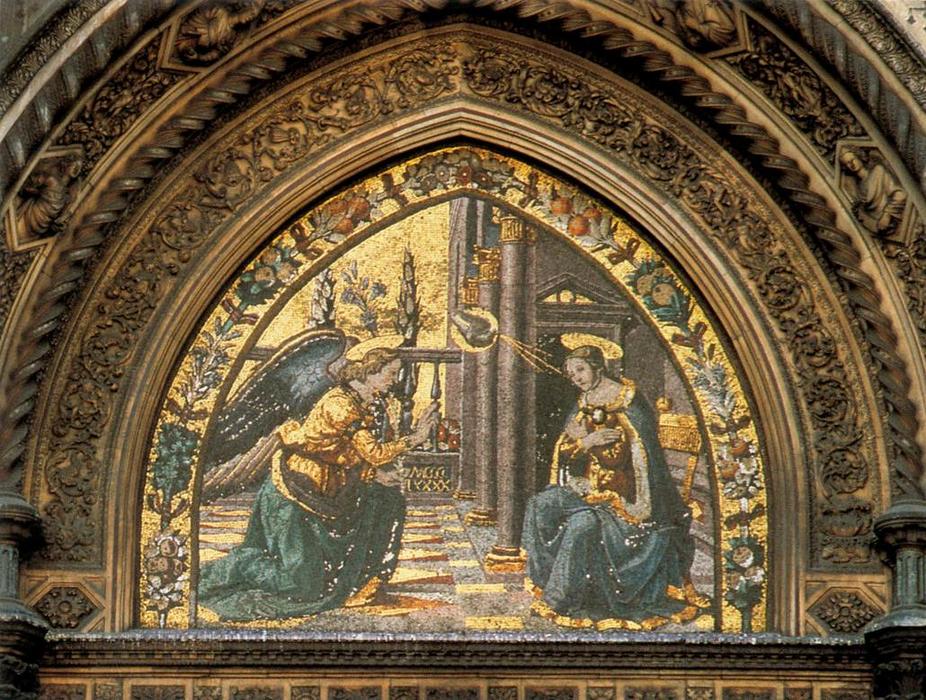 Wikioo.org – L'Enciclopedia delle Belle Arti - Pittura, Opere di Domenico Ghirlandaio - Annunciazone