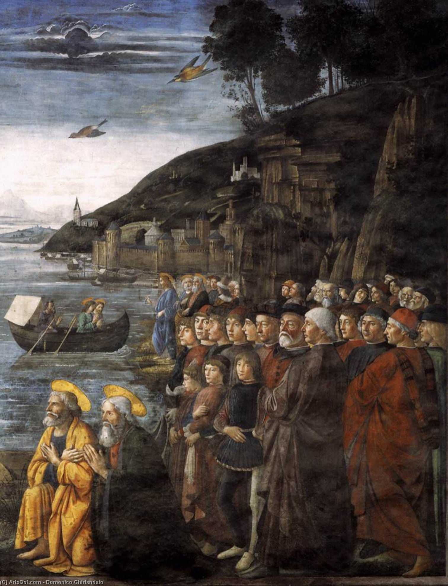 Wikioo.org – L'Enciclopedia delle Belle Arti - Pittura, Opere di Domenico Ghirlandaio - chiamata di  dopodomani  apostoli  particolare
