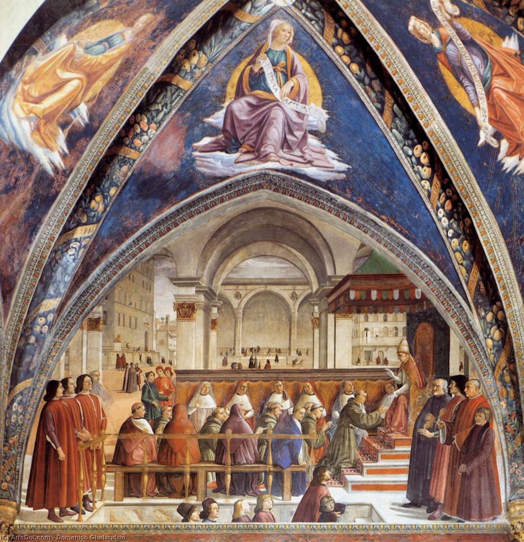 Wikioo.org - สารานุกรมวิจิตรศิลป์ - จิตรกรรม Domenico Ghirlandaio - Confirmation of the Rule