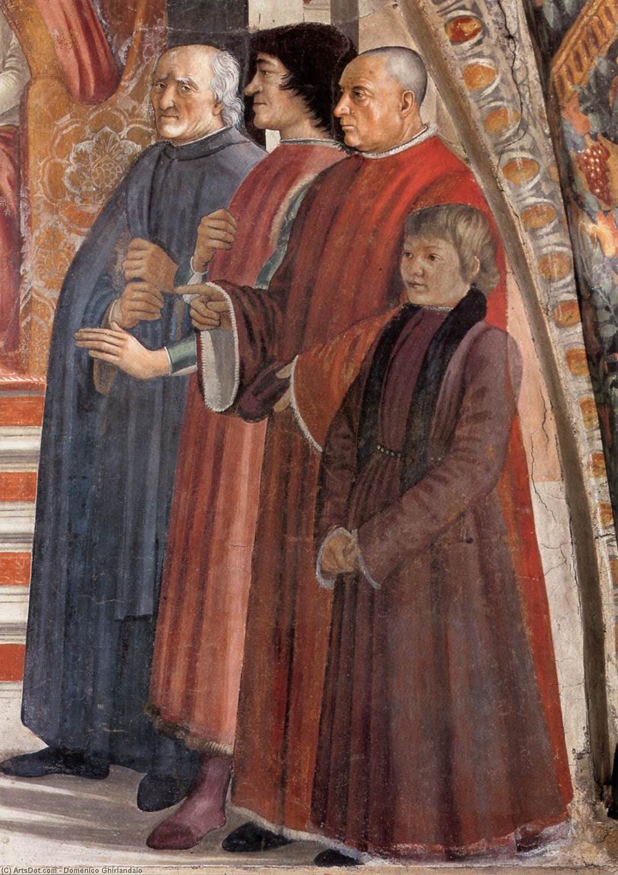 Wikioo.org - The Encyclopedia of Fine Arts - Painting, Artwork by Domenico Ghirlandaio - Confirmation of the Rule (detail)
