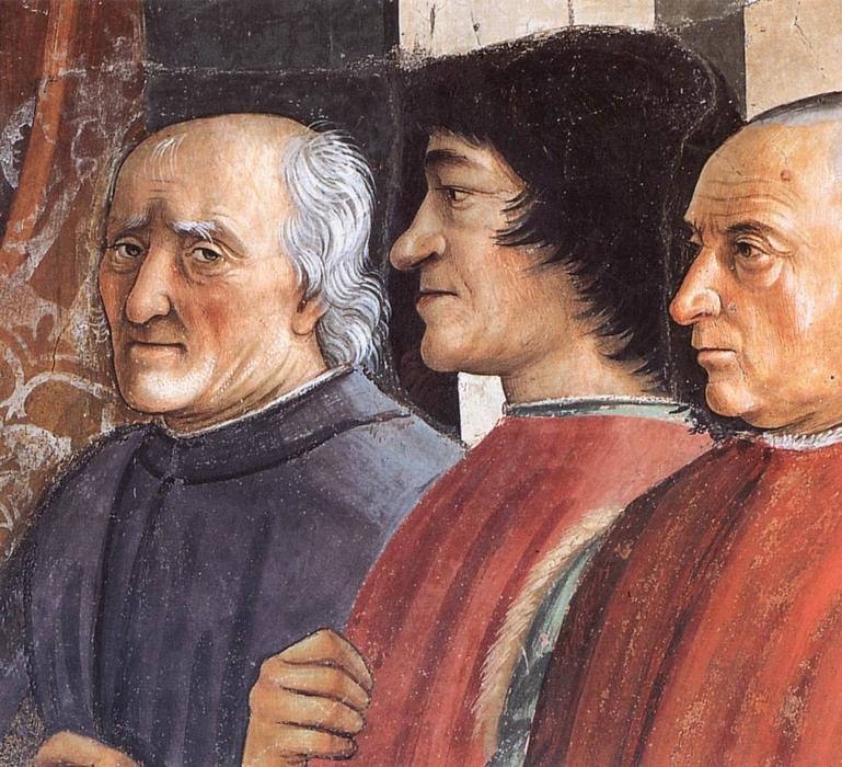 Wikioo.org - The Encyclopedia of Fine Arts - Painting, Artwork by Domenico Ghirlandaio - Confirmation of the Rule (detail)