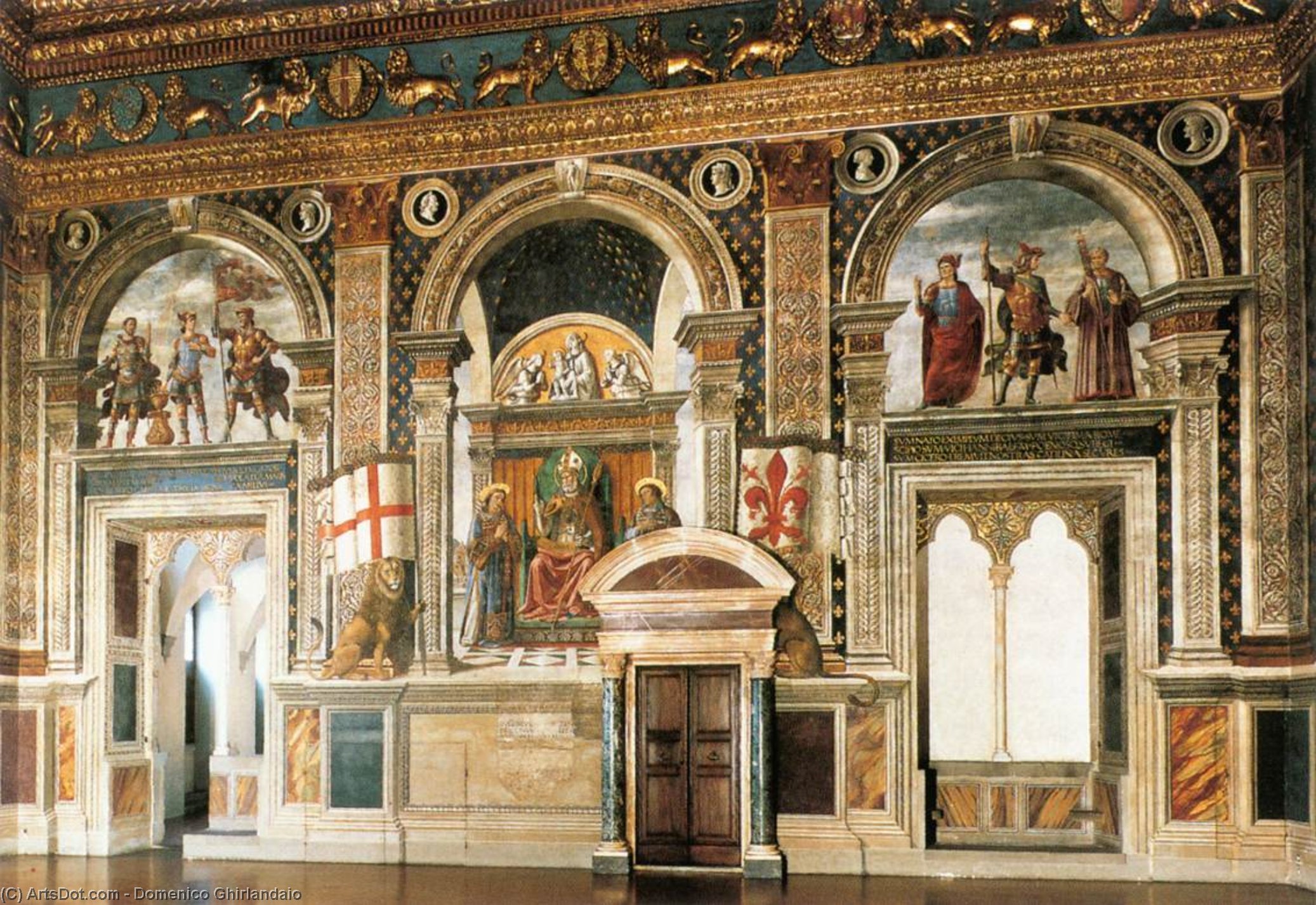 Wikioo.org - The Encyclopedia of Fine Arts - Painting, Artwork by Domenico Ghirlandaio - Decoration of the Sala del Gigli