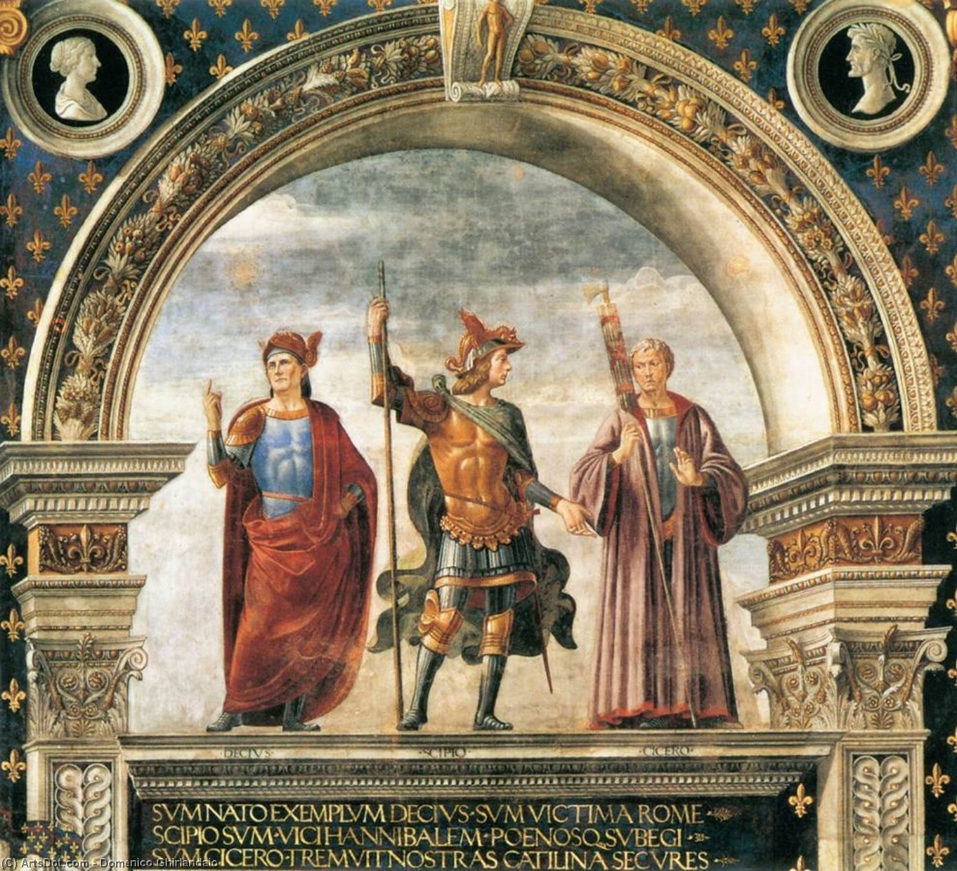 WikiOO.org – 美術百科全書 - 繪畫，作品 Domenico Ghirlandaio - 撒拉族德尔吉利的装饰 详细