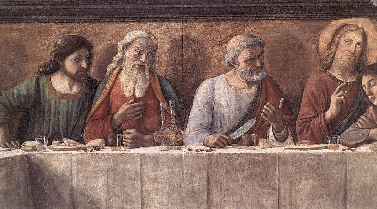 WikiOO.org – 美術百科全書 - 繪畫，作品 Domenico Ghirlandaio - 最后的晚餐（详细）