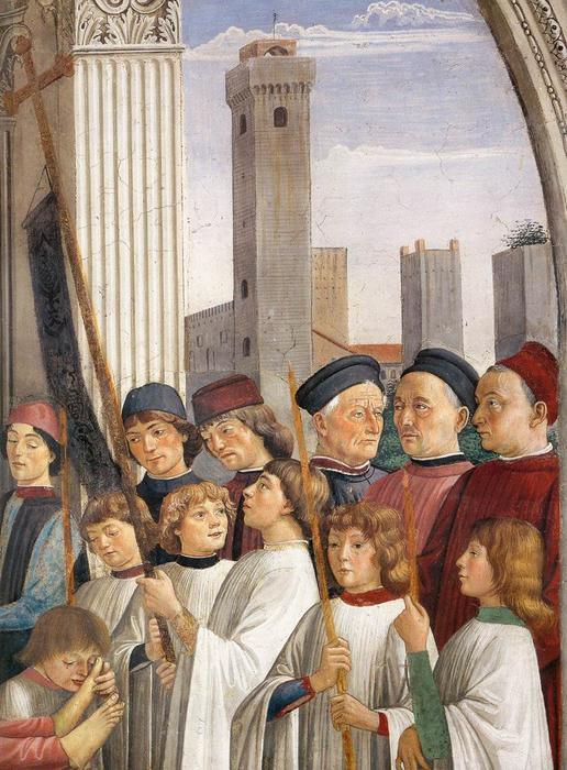 Wikioo.org – L'Enciclopedia delle Belle Arti - Pittura, Opere di Domenico Ghirlandaio - Esequie di San Fina (particolare)