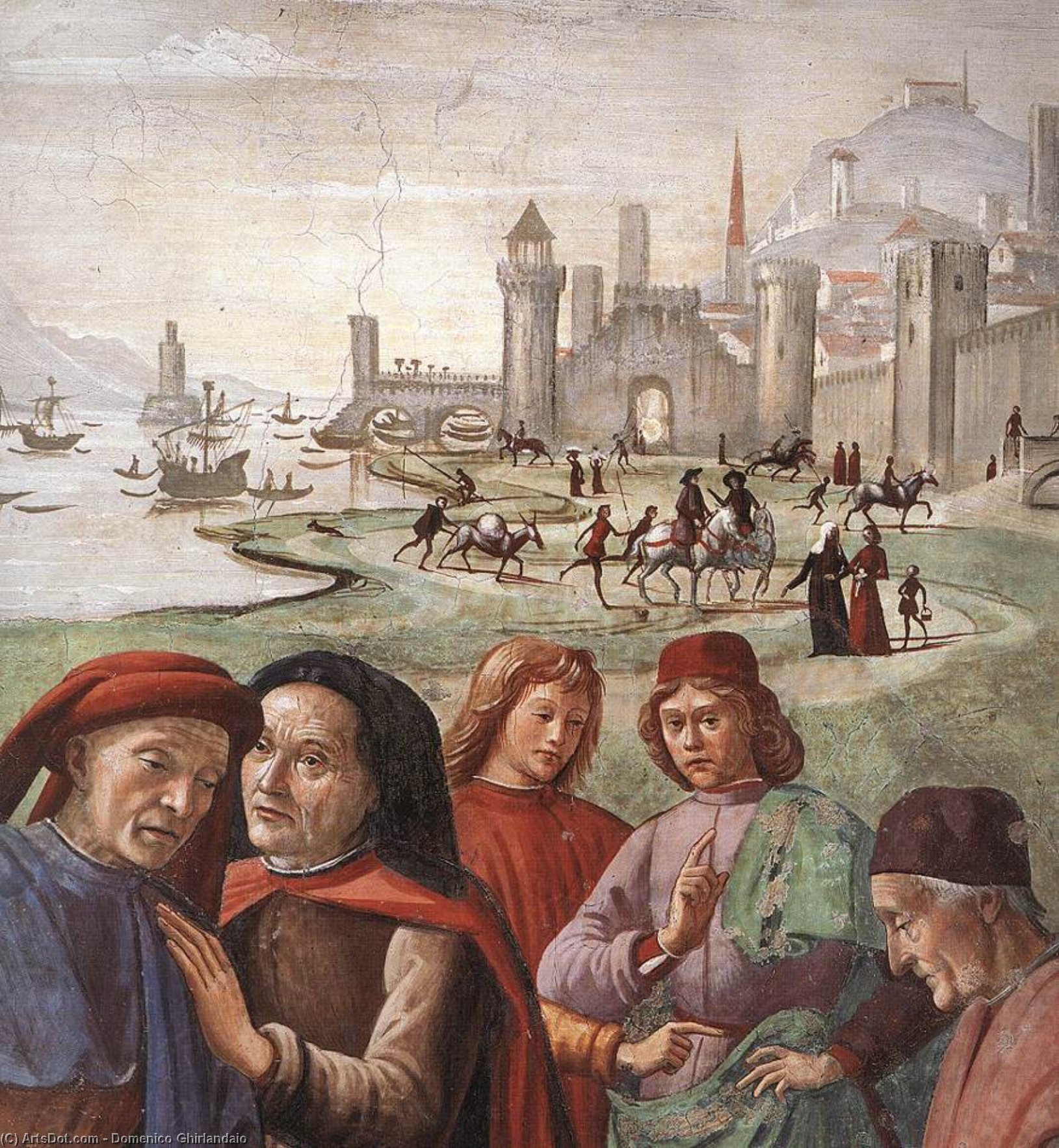 Wikioo.org - The Encyclopedia of Fine Arts - Painting, Artwork by Domenico Ghirlandaio - Renunciation of Worldly Goods (detail)