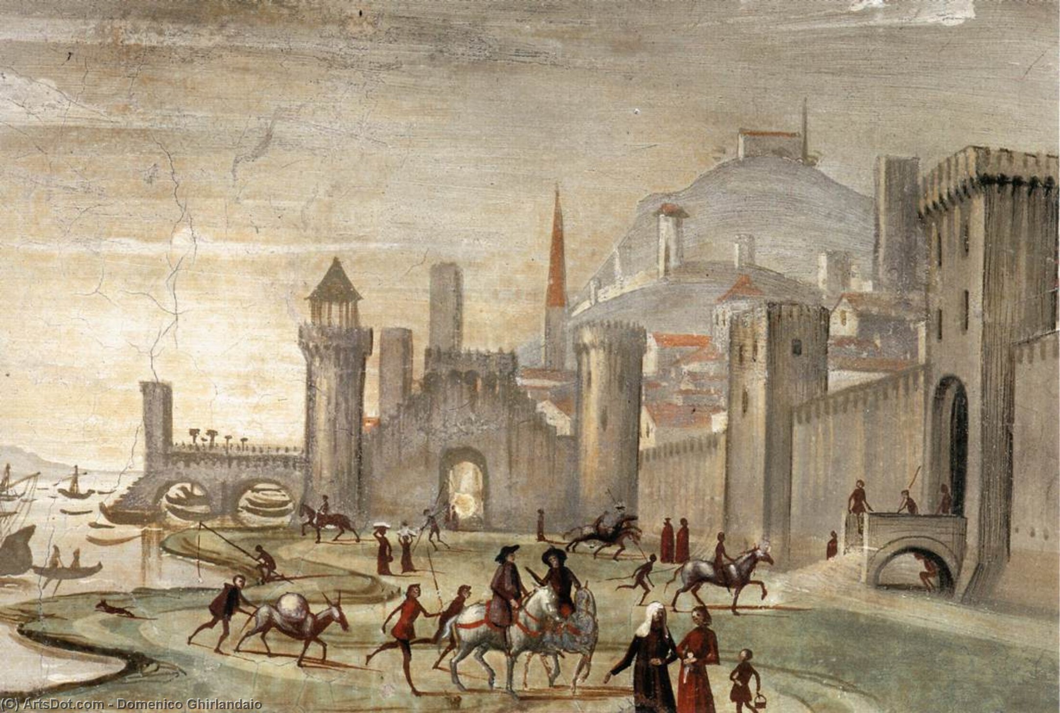 WikiOO.org - Enciclopédia das Belas Artes - Pintura, Arte por Domenico Ghirlandaio - Renunciation of Worldly Goods (detail)