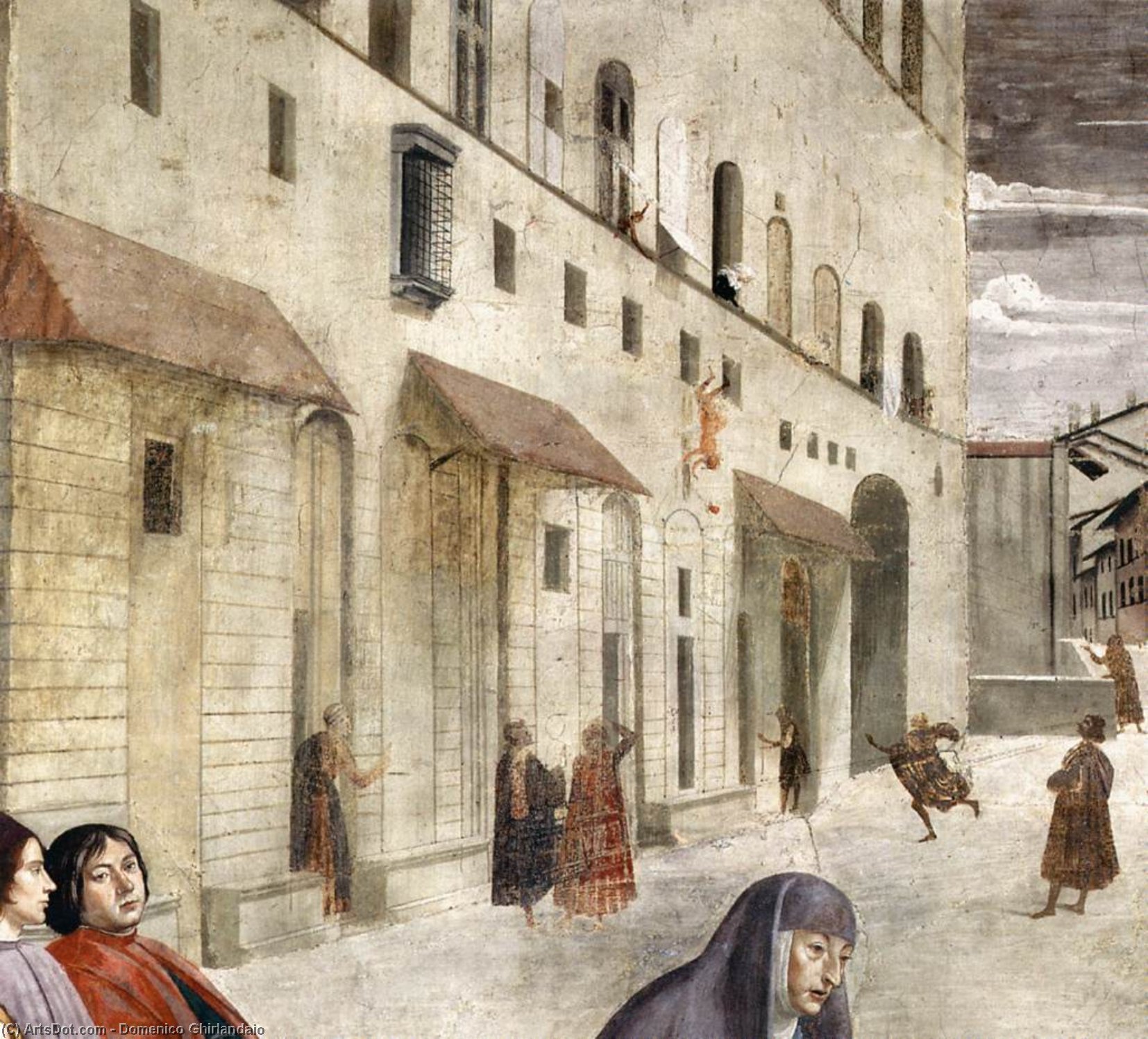 Wikioo.org – L'Enciclopedia delle Belle Arti - Pittura, Opere di Domenico Ghirlandaio - resurrezione del ragazzo particolare