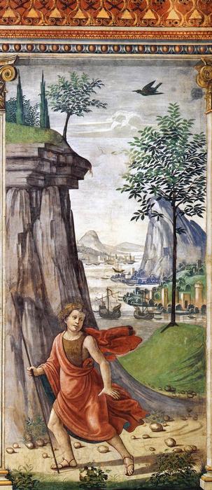 Wikioo.org – La Enciclopedia de las Bellas Artes - Pintura, Obras de arte de Domenico Ghirlandaio - san Juan el Bautista precipitadamente ExtremoOriente desierto