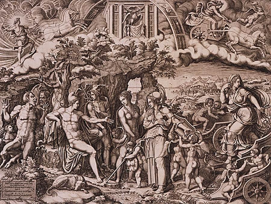 WikiOO.org - Enciklopedija dailės - Tapyba, meno kuriniai Giorgio Ghisi - The Judgment of Paris