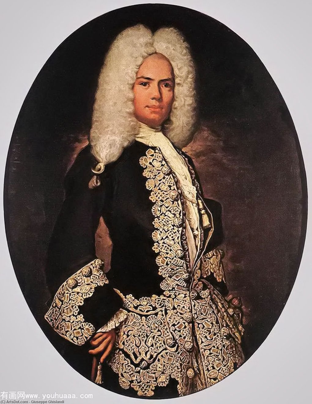 WikiOO.org - Енциклопедия за изящни изкуства - Живопис, Произведения на изкуството Giuseppe Ghislandi - Portrait of a Gentleman