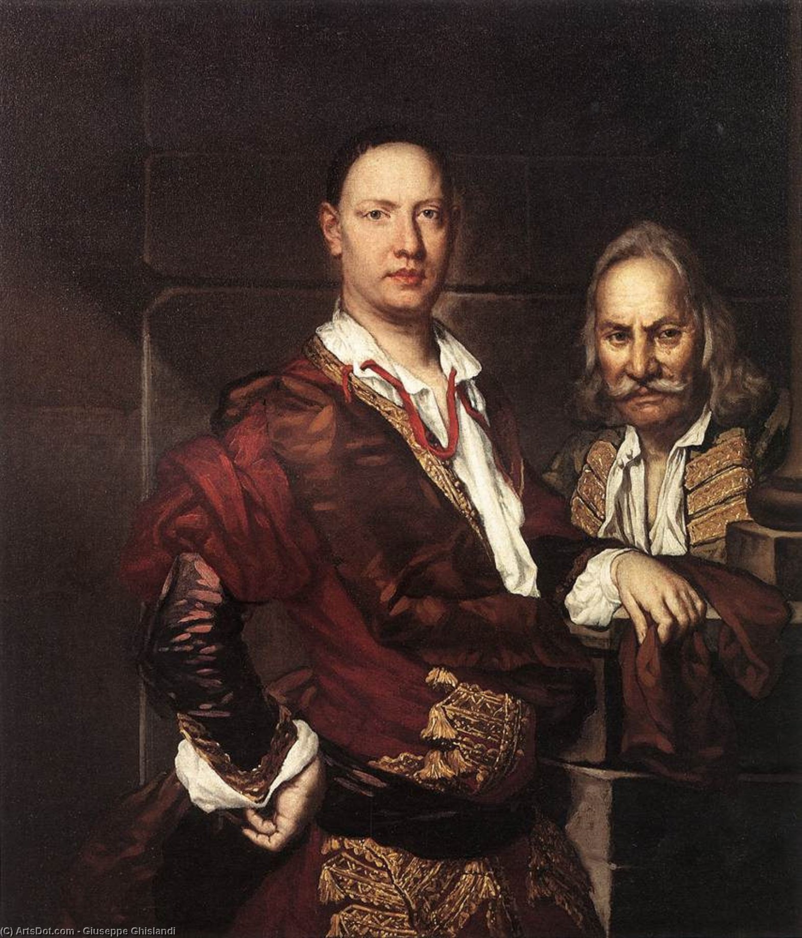 Wikioo.org - The Encyclopedia of Fine Arts - Painting, Artwork by Giuseppe Ghislandi - Portrait of Giovanni Secco Suardo and his Servant