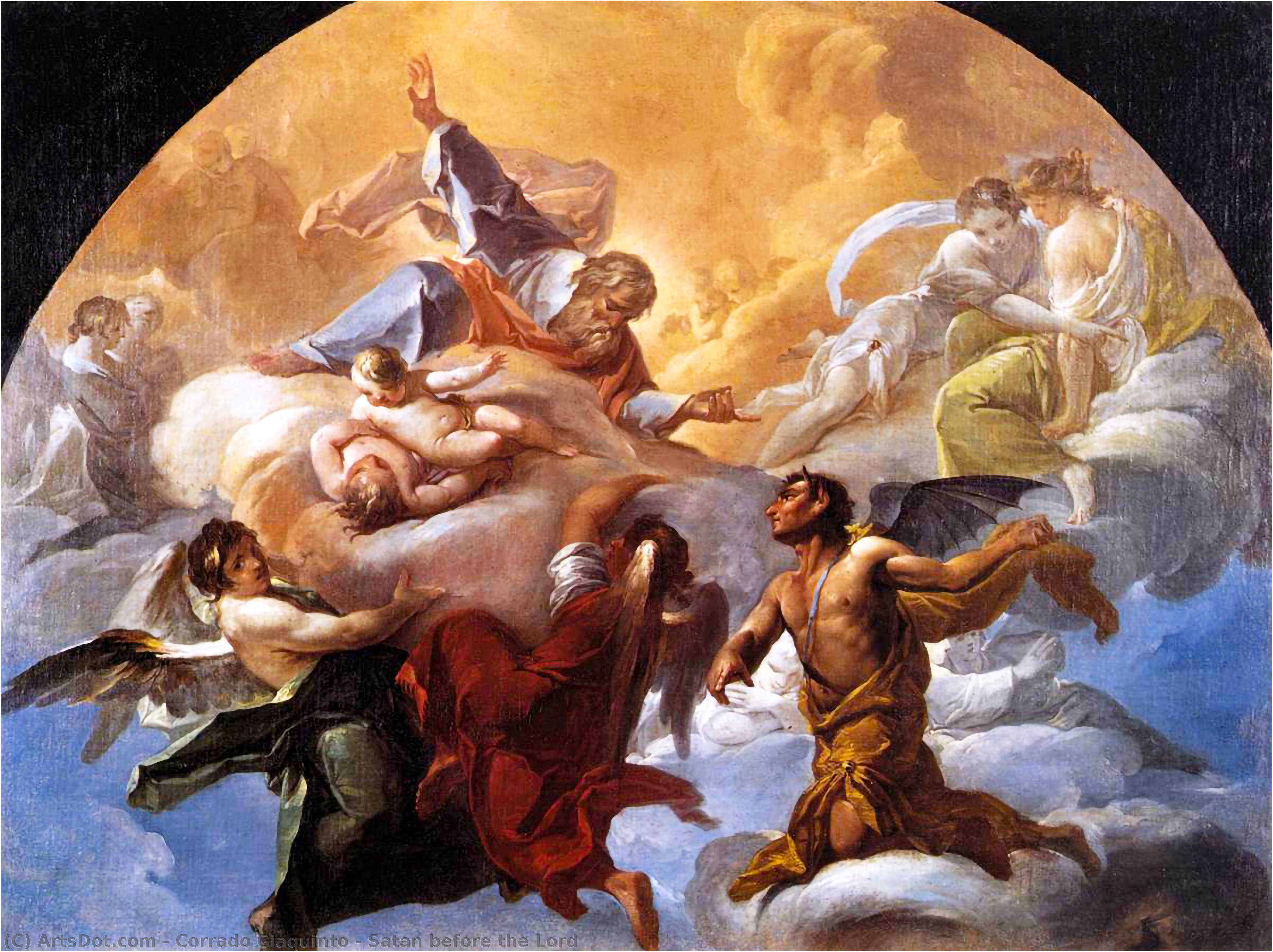 WikiOO.org - Güzel Sanatlar Ansiklopedisi - Resim, Resimler Corrado Giaquinto - Satan before the Lord