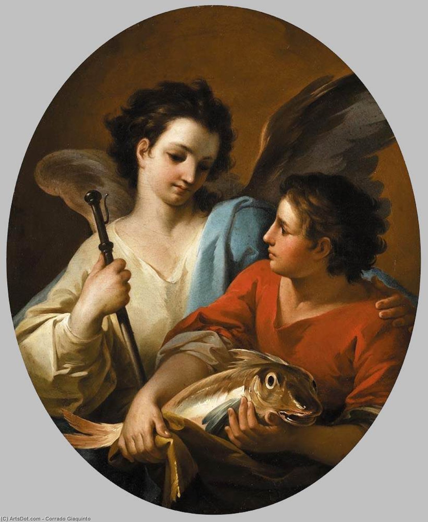 WikiOO.org - Encyclopedia of Fine Arts - Maleri, Artwork Corrado Giaquinto - Tobias and the Angel