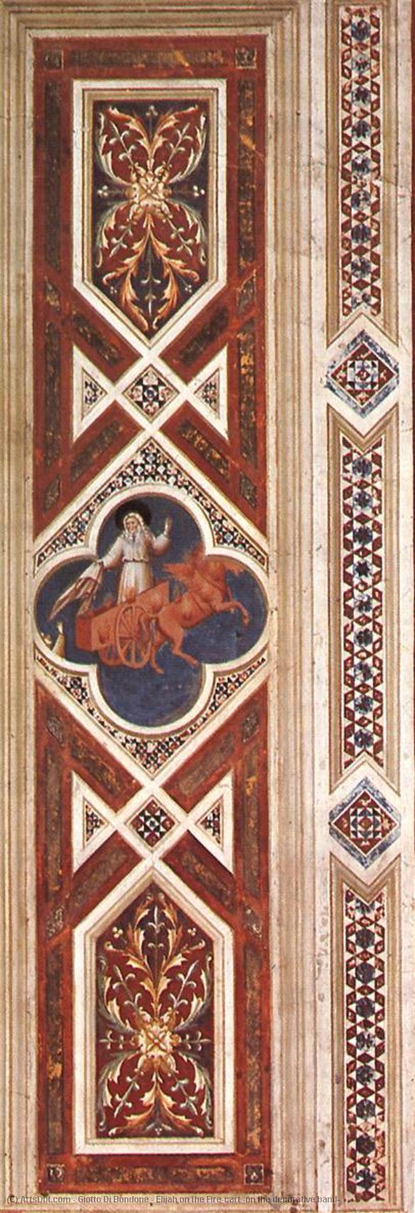 WikiOO.org – 美術百科全書 - 繪畫，作品 Giotto Di Bondone - 以利亚  上 Fire-cart (  上 装饰 带 )