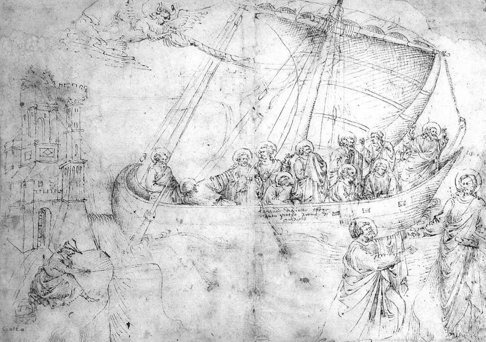 WikiOO.org - Encyclopedia of Fine Arts - Lukisan, Artwork Giotto Di Bondone - Navicella
