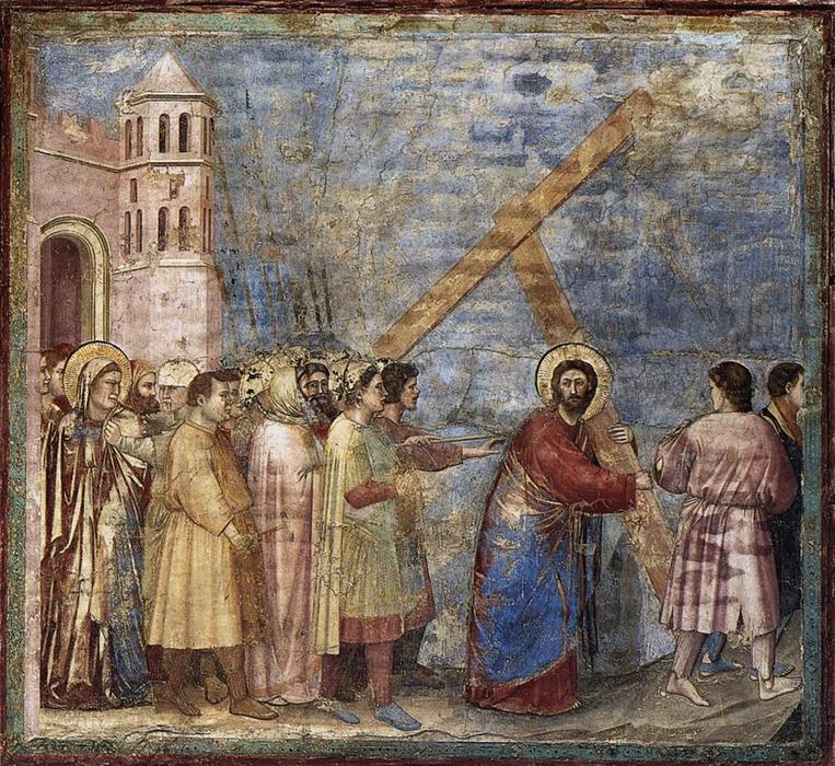 WikiOO.org - Enciklopedija dailės - Tapyba, meno kuriniai Giotto Di Bondone - No. 34 Scenes from the Life of Christ: 18. Road to Calvary