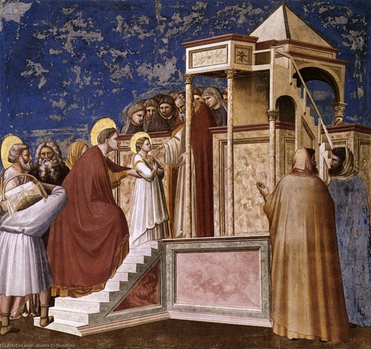 WikiOO.org - Enciklopedija dailės - Tapyba, meno kuriniai Giotto Di Bondone - No. 8 Scenes from the Life of the Virgin: 2. Presentation of the Virgin in the Temple