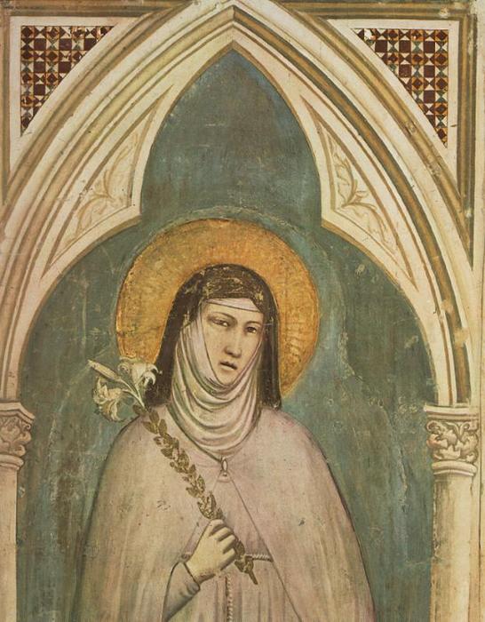 Wikioo.org - สารานุกรมวิจิตรศิลป์ - จิตรกรรม Giotto Di Bondone - Saint Clare (detail)