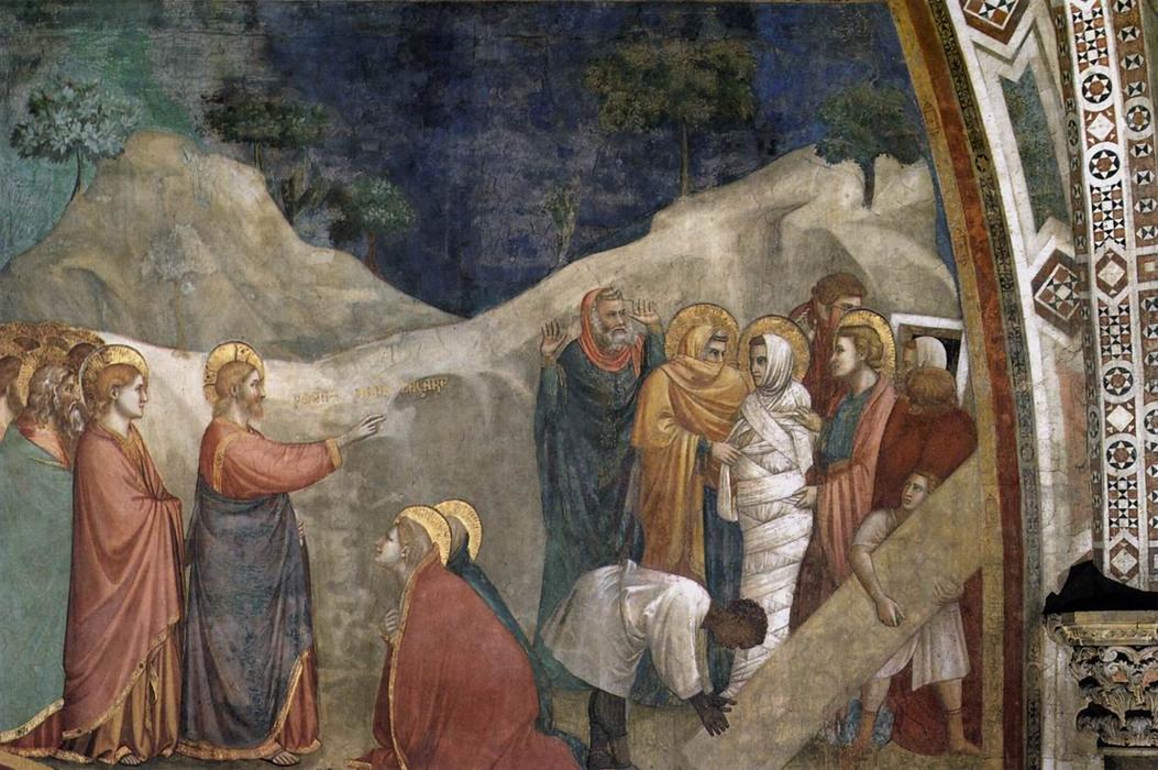Wikioo.org – L'Enciclopedia delle Belle Arti - Pittura, Opere di Giotto Di Bondone - scene della vita di maria Maddalena : resurrezione di lazzaro
