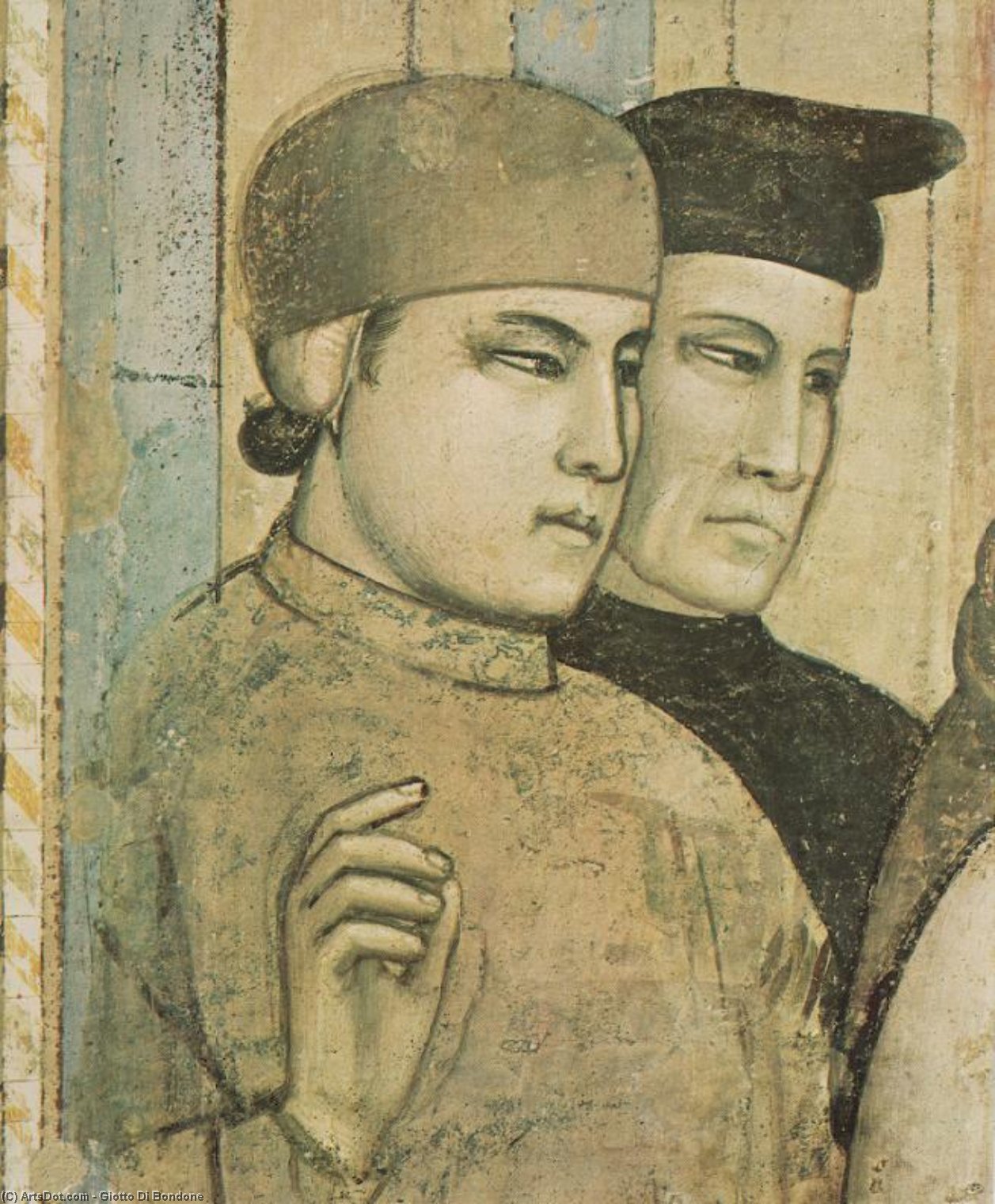 Wikioo.org – L'Enciclopedia delle Belle Arti - Pittura, Opere di Giotto Di Bondone - Scene da vita di san francesco : 4 . morte e ascensione di san francesco ( particolare )