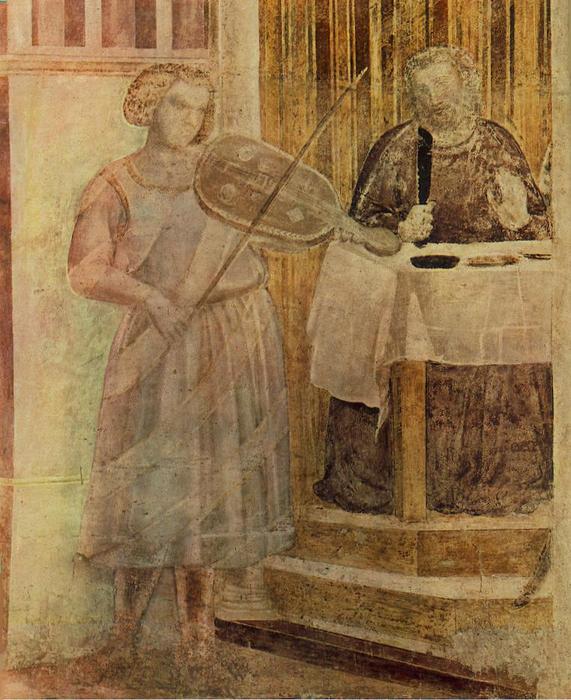 Wikioo.org - Die Enzyklopädie bildender Kunst - Malerei, Kunstwerk von Giotto Di Bondone - Szenen aus dem leben von st johannes der täufer : 3 . gastmahl des herodes ( ausschnitt )