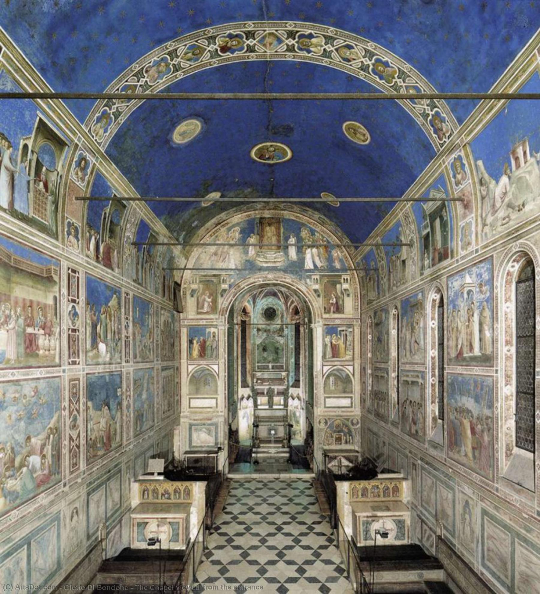 Wikoo.org - موسوعة الفنون الجميلة - اللوحة، العمل الفني Giotto Di Bondone - The Chapel viewed from the entrance