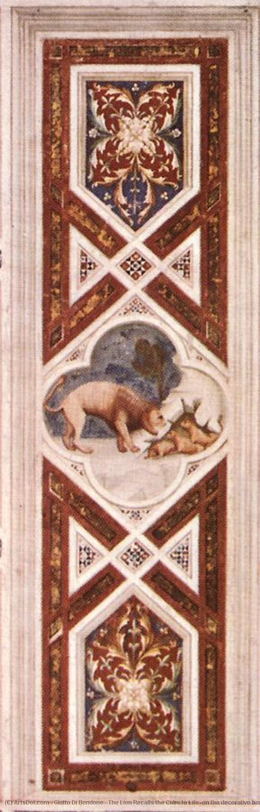Wikioo.org - The Encyclopedia of Fine Arts - Painting, Artwork by Giotto Di Bondone - The Lion Recalls the Cubs to Life (on the decorative band)
