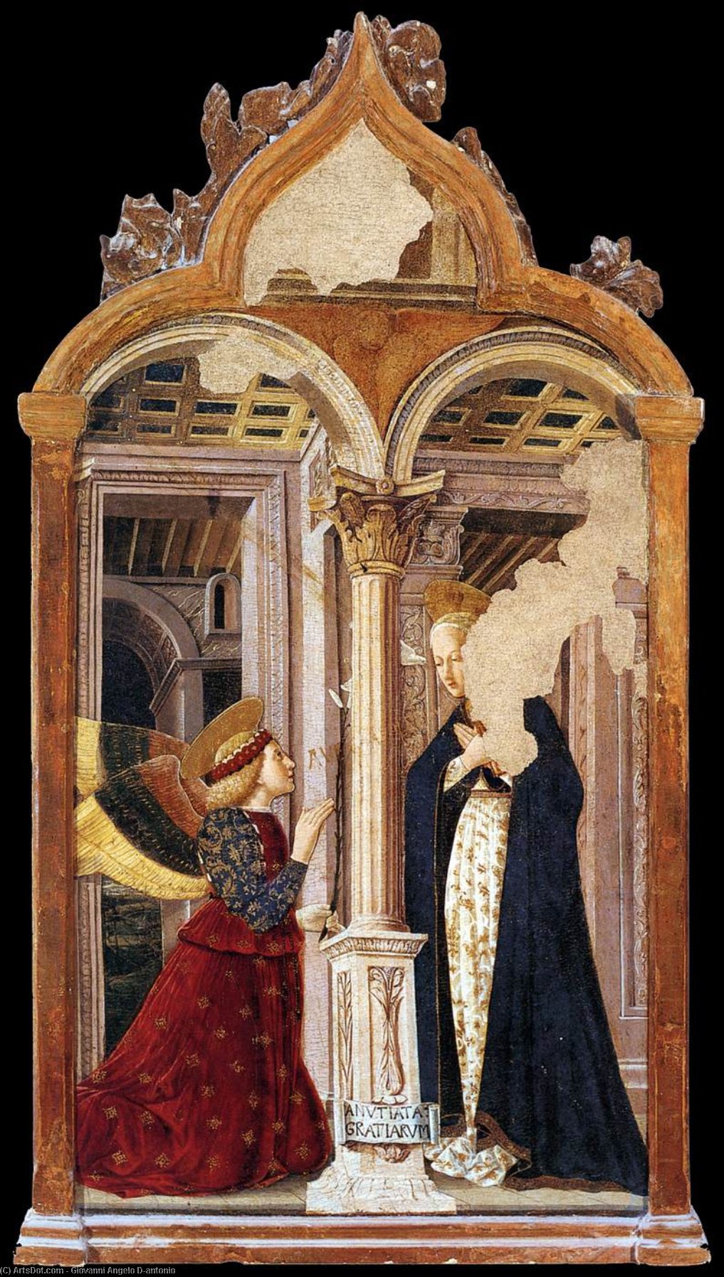 Wikioo.org - The Encyclopedia of Fine Arts - Painting, Artwork by Giovanni Angelo D'antonio - The Annunciation