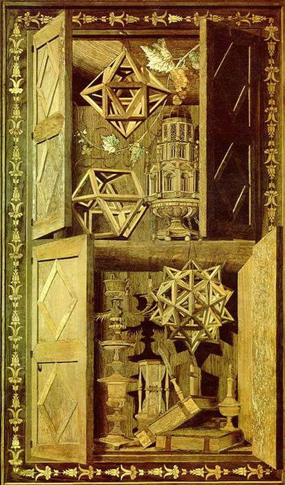 WikiOO.org - Енциклопедия за изящни изкуства - Живопис, Произведения на изкуството Fra Giovanni Da Verona - Intarsia polyhedra