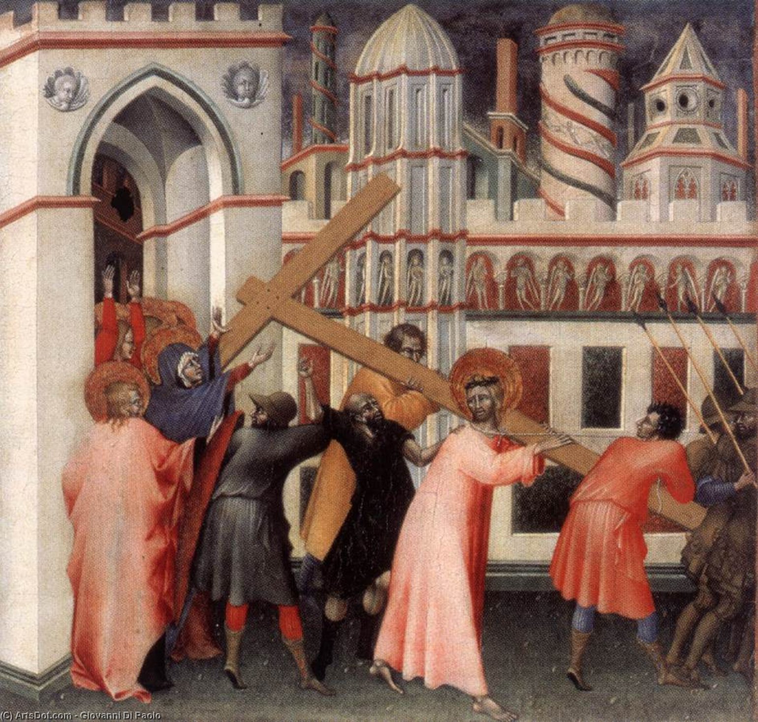 WikiOO.org - 백과 사전 - 회화, 삽화 Giovanni Di Paolo - Road to Calvary