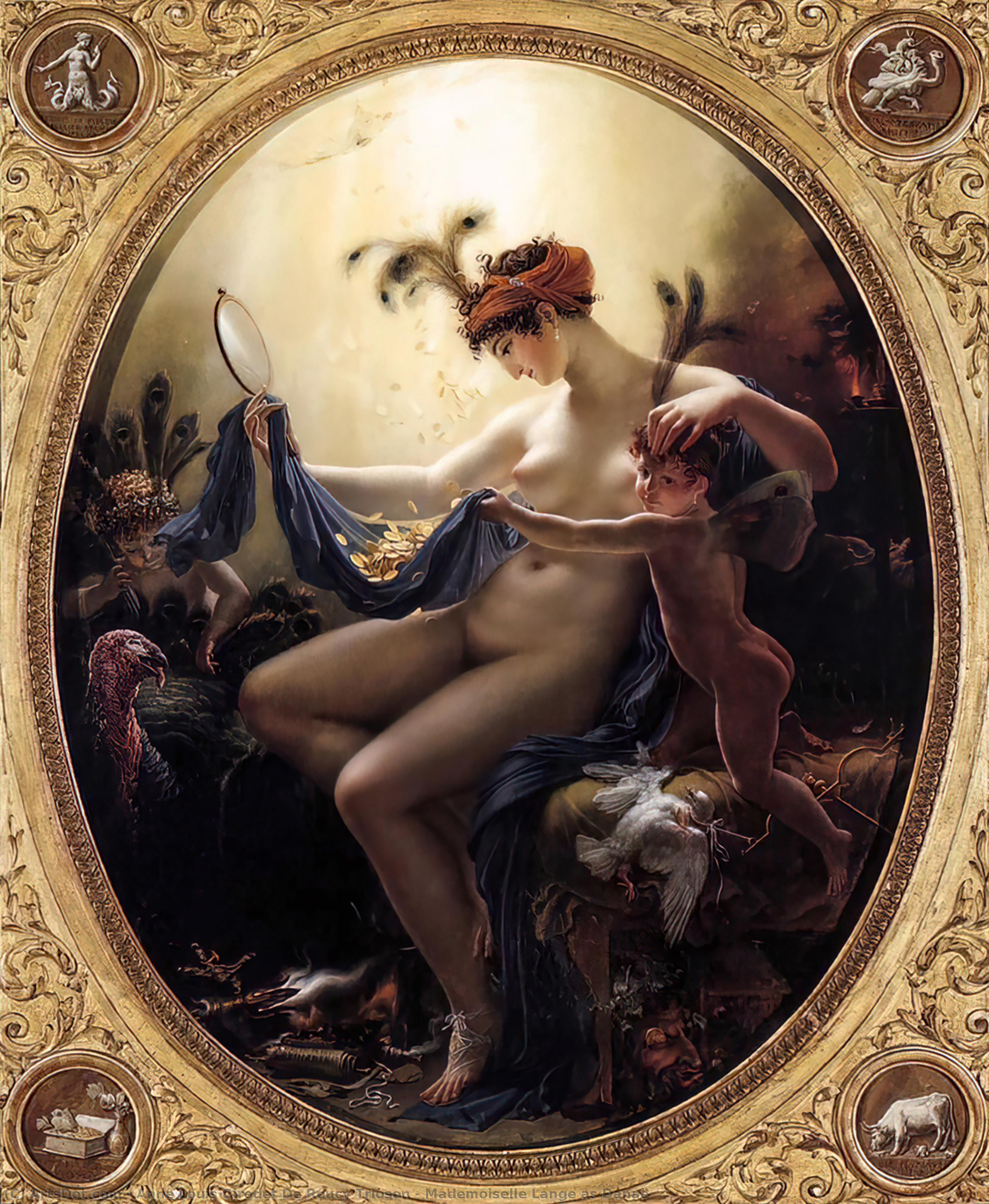Wikioo.org - The Encyclopedia of Fine Arts - Painting, Artwork by Anne Louis Girodet De Roucy Trioson - Mademoiselle Lange as Danaë