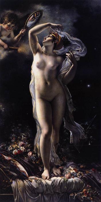 Wikioo.org – La Enciclopedia de las Bellas Artes - Pintura, Obras de arte de Anne Louis Girodet De Roucy Trioson - Lange Mademoiselle como Venus