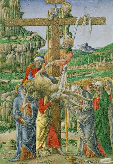 Wikioo.org – La Enciclopedia de las Bellas Artes - Pintura, Obras de arte de Girolamo Da Cremona (Girolamo De Corradi) - descent` desde el cruz