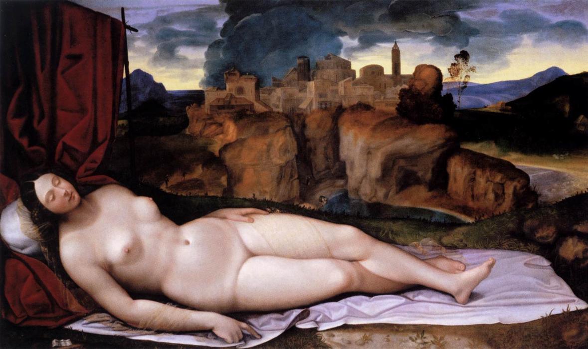 Wikioo.org - Die Enzyklopädie bildender Kunst - Malerei, Kunstwerk von Girolamo Da Treviso The Younger - Schlafende Venus