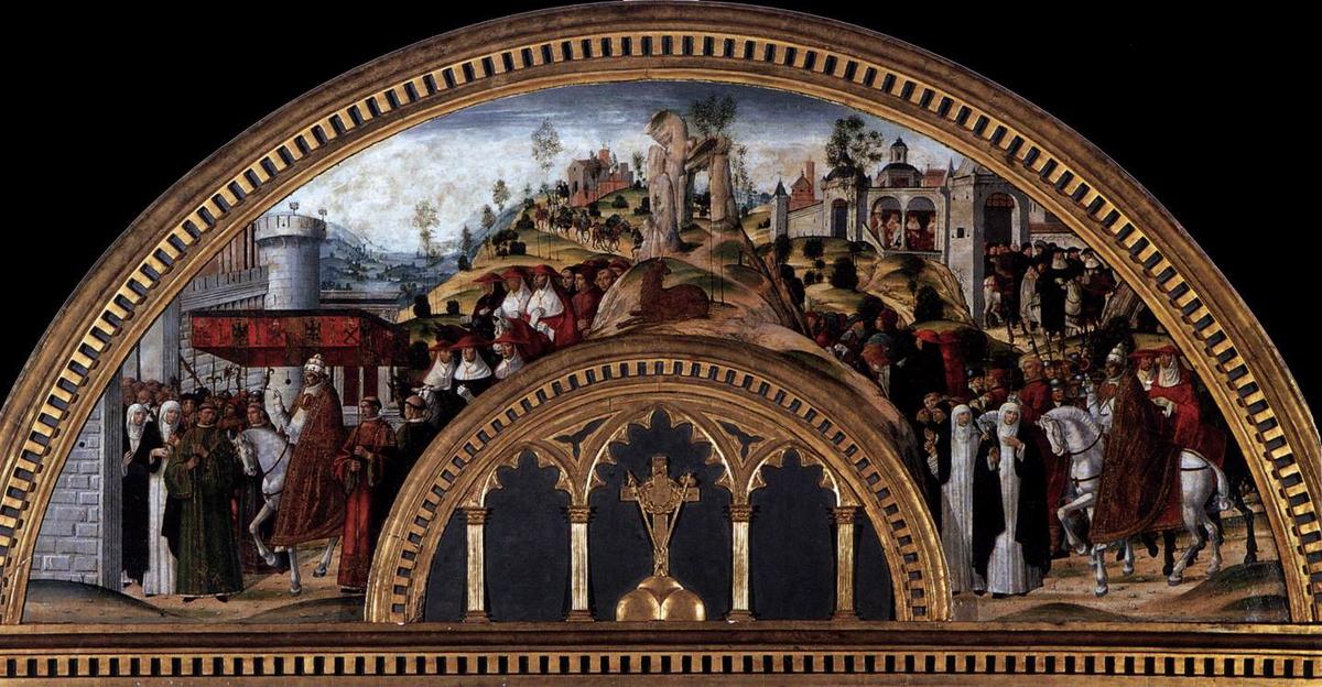 Wikioo.org - The Encyclopedia of Fine Arts - Painting, Artwork by Girolamo Di Benvenuto - Gregory XI Returns to Rome from Avignon