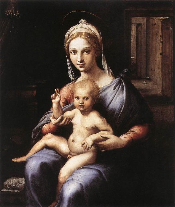 Wikioo.org – La Enciclopedia de las Bellas Artes - Pintura, Obras de arte de Giulio Romano - virgen con el niño