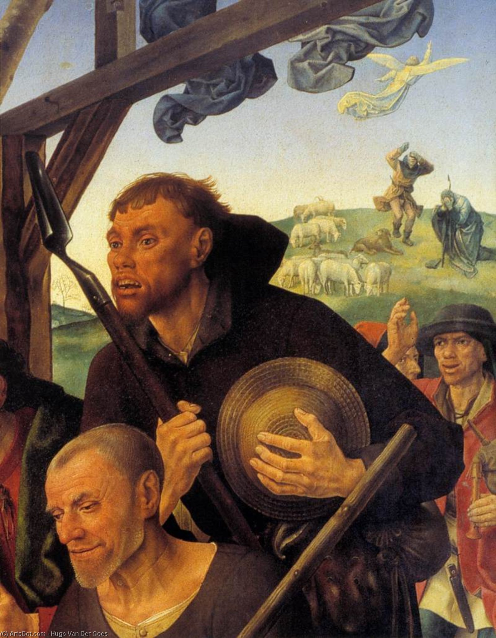 Wikioo.org - Bách khoa toàn thư về mỹ thuật - Vẽ tranh, Tác phẩm nghệ thuật Hugo Van Der Goes - The Adoration of the Shepherds (detail) (13)