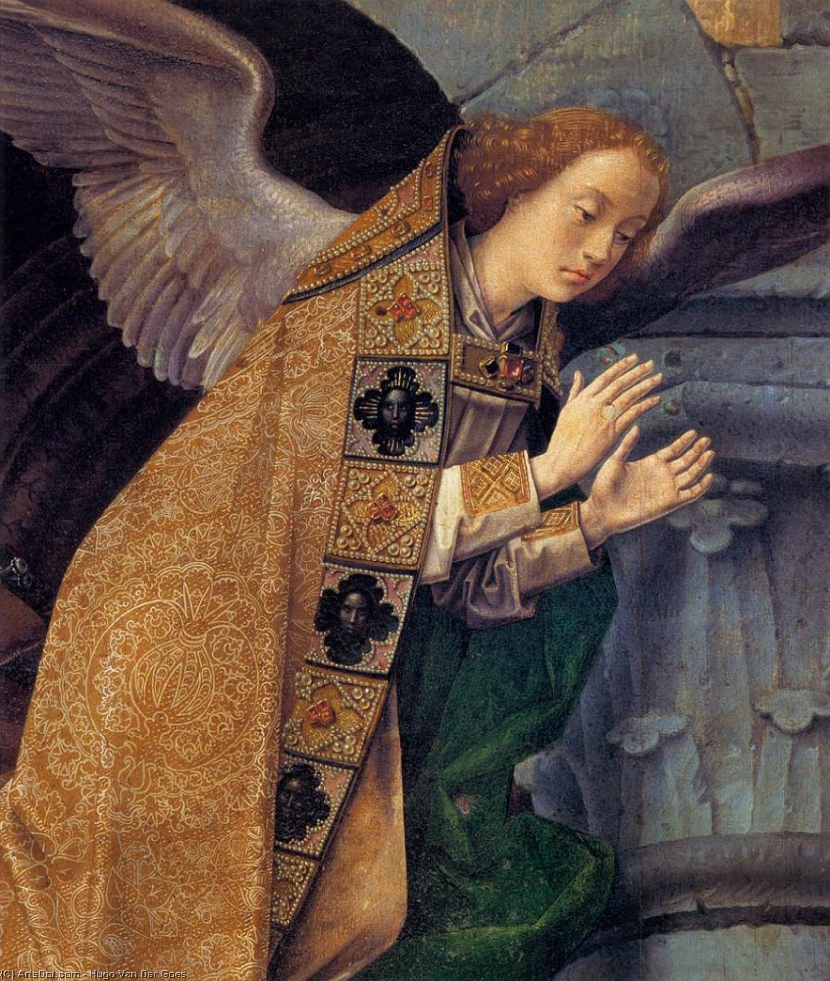 Wikioo.org - Bách khoa toàn thư về mỹ thuật - Vẽ tranh, Tác phẩm nghệ thuật Hugo Van Der Goes - The Adoration of the Shepherds (detail) (14)