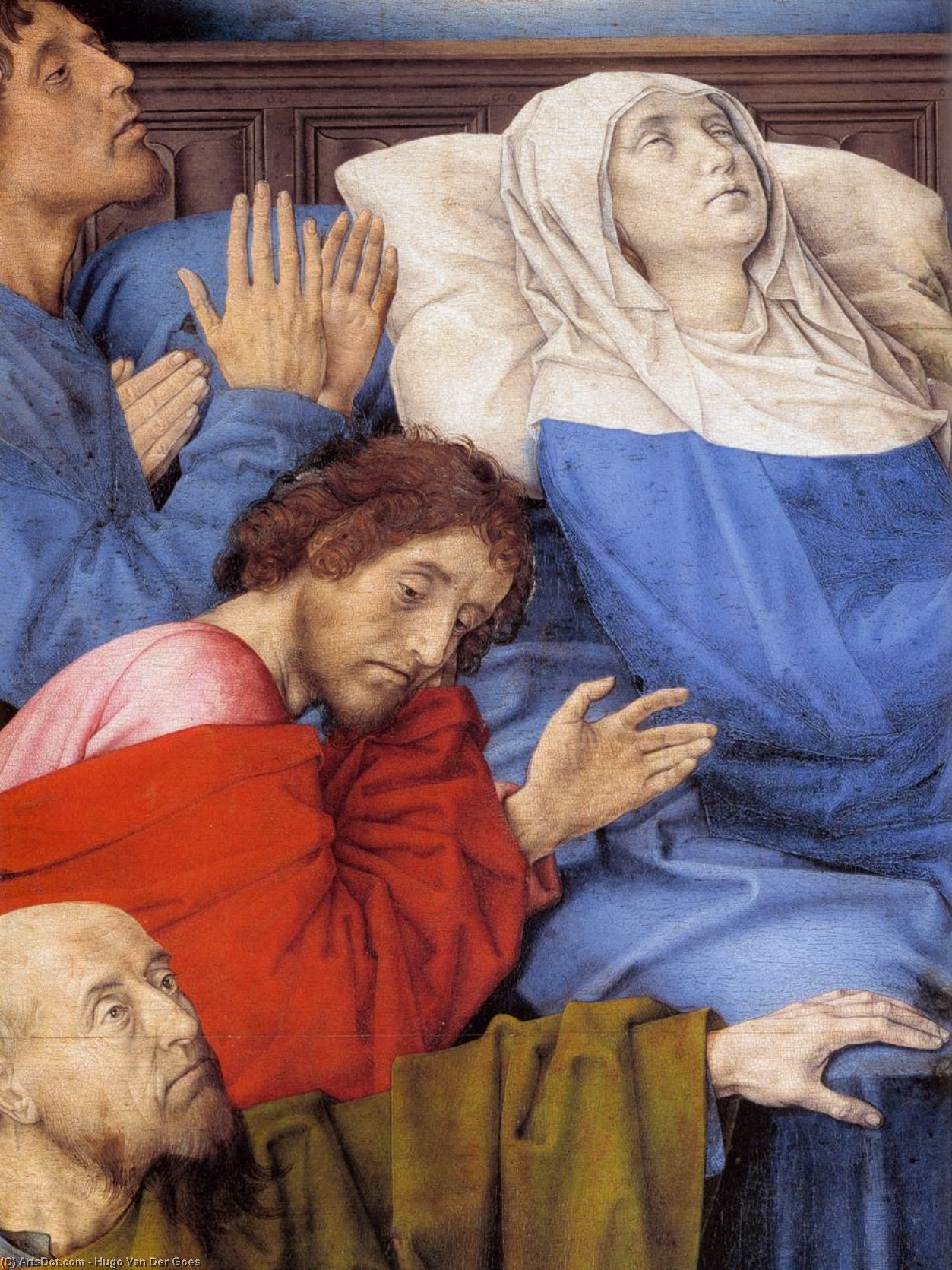 Wikioo.org – L'Encyclopédie des Beaux Arts - Peinture, Oeuvre de Hugo Van Der Goes - la mort de l' vierge détail