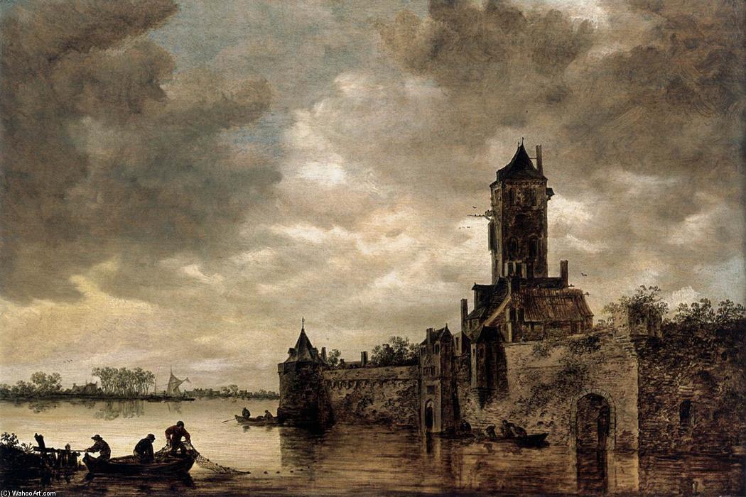 Wikioo.org - The Encyclopedia of Fine Arts - Painting, Artwork by Jan Van Goyen - Castle by a River