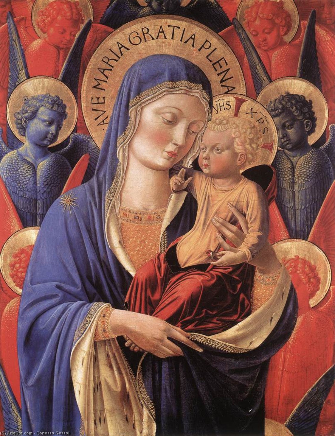 Wikioo.org - The Encyclopedia of Fine Arts - Painting, Artwork by Benozzo Gozzoli - Madonna and Child