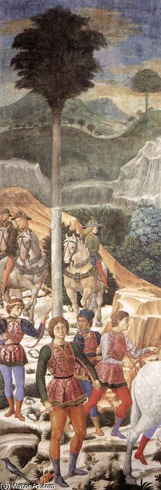 Wikioo.org - The Encyclopedia of Fine Arts - Painting, Artwork by Benozzo Gozzoli - Procession of the Magi (moved section, backfill wall)