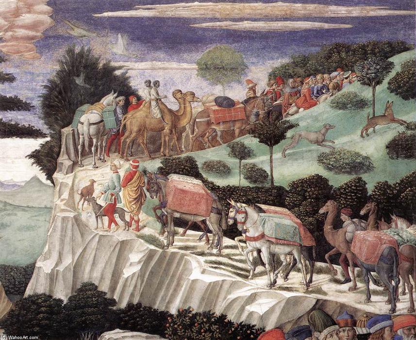 WikiOO.org - Encyclopedia of Fine Arts - Festés, Grafika Benozzo Gozzoli - Procession of the Oldest King (detail) (8)